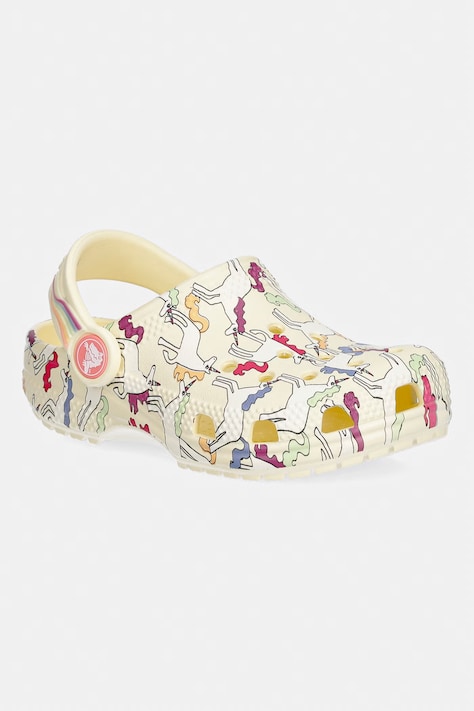 Crocs klapki dziecięce CLASSSIC UNICORN GRAPHIC CLOG T kolor żółty 212515