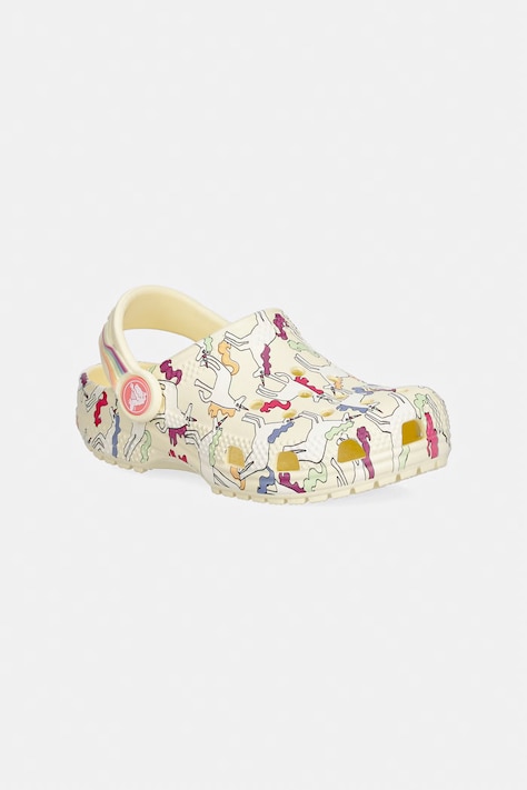 Crocs klapki dziecięce CLASSSIC UNICORN GRAPHIC CLOG T kolor żółty 212515