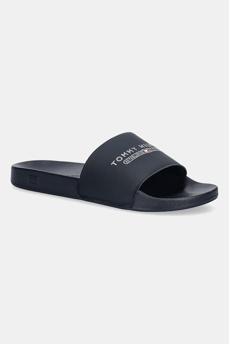 Tommy Hilfiger klapki RAISED POOL SLIDE męskie kolor granatowy FM0FM05761