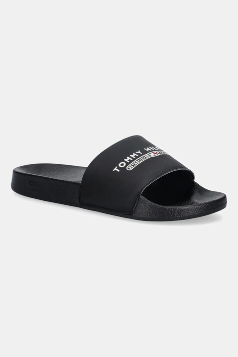 Tommy Hilfiger klapki RAISED POOL SLIDE męskie kolor czarny FM0FM05761