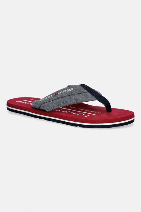Tommy Hilfiger Férfi tangapapucs HILFIGER CHAMBRAY BEACH SANDAL piros FM0FM05751