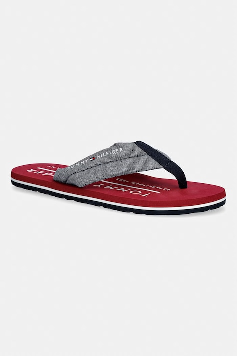 Tommy Hilfiger Férfi tangapapucs HILFIGER CHAMBRAY BEACH SANDAL piros FM0FM05751
