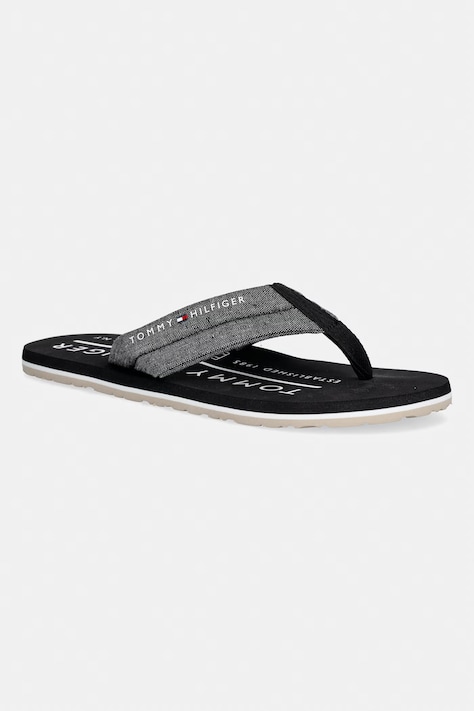Tommy Hilfiger japonki męskie HILFIGER CHAMBRAY BEACH SANDAL czarne FM0FM05751