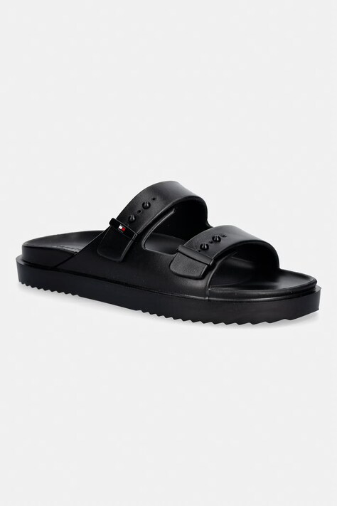 Tommy Hilfiger klapki basenowe męskie LIGHT ADJUSTABLE POOL SLIDER czarne FM0FM05757