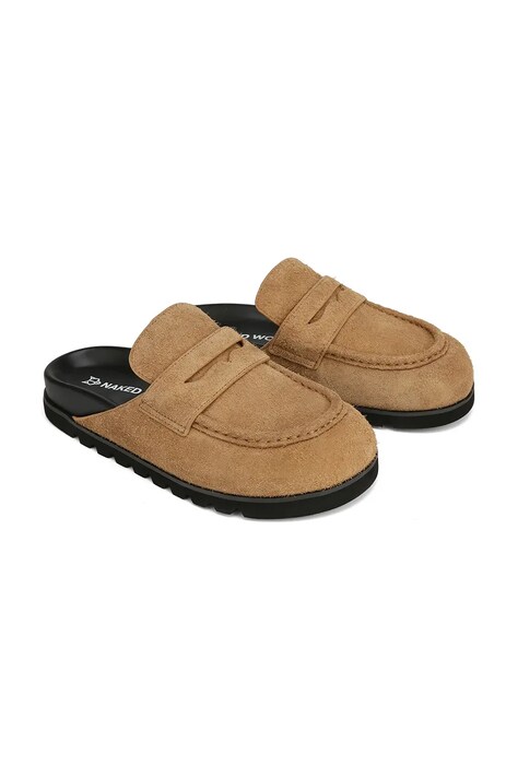 Semišové šľapky Naked Wolfe Cord béžová farba, Cord Desert Suede
