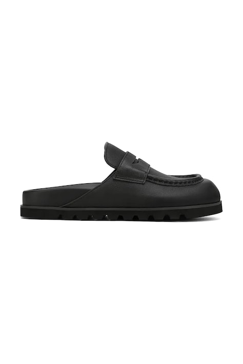 Naked Wolfe șlapi de piele Cord culoarea negru, Cord Black Pebble Leather