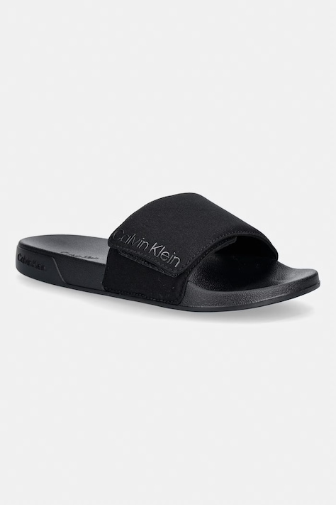 Calvin Klein klapki z odkrytymi palcami męskie ESS SLIDE ADJ MONOBRAND CV czarne HM0HM02115