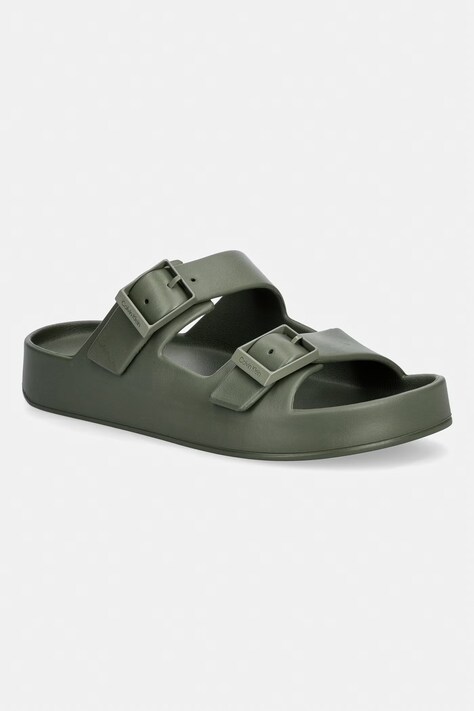 Calvin Klein klapki męskie ERGON EVA DOUBLE BAR SANDAL zielone HM0HM02116