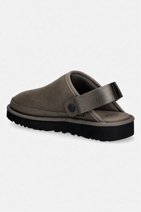 UGG klapki zamszowe M Goldencoast Clog II Nubuck męskie kolor brązowy 1178670.DDRG