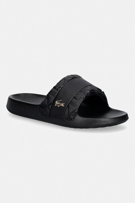 Lacoste papuci bărbați Serve Slides Hybrid Monogram Pack negri 51CMA0027