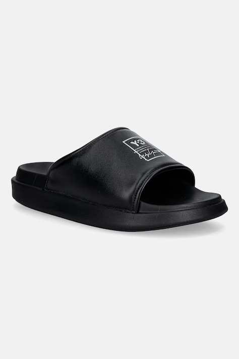 Y-3 SLIDE ciabatte slide da uomo in pelle nere KI4033