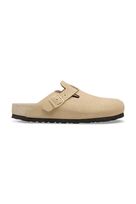 Birkenstock klapki zamszowe Boston EXQ LEVE męskie kolor beżowy 1031466