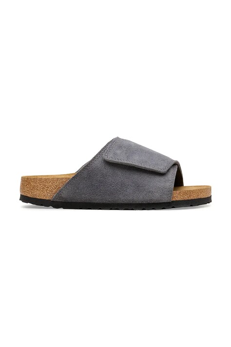 Birkenstock klapki zamszowe Solana męskie kolor szary 1031614