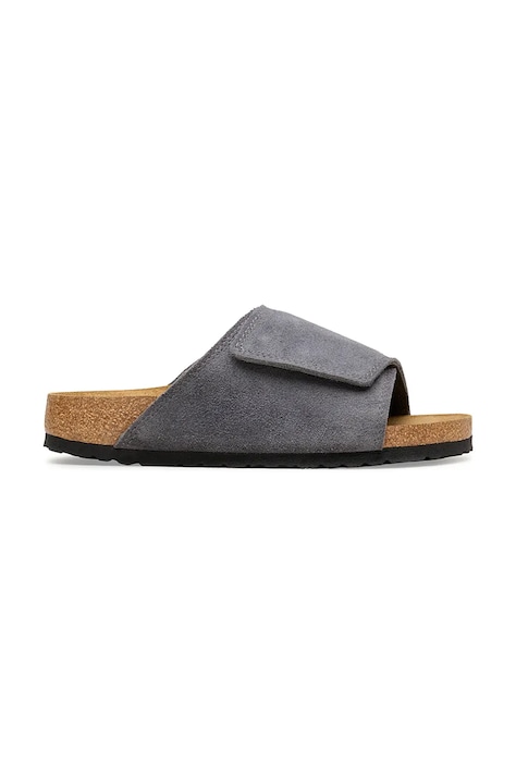 Birkenstock klapki zamszowe Solana męskie kolor szary 1031614