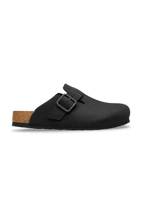 Birkenstock papuci din nubuc Boston culoarea negru, 1031585