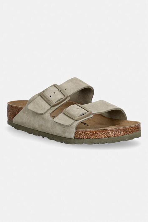 Birkenstock klapki zamszowe Arizona kolor zielony 1031998