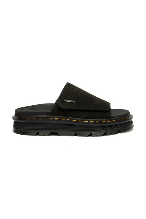 Dr. Martens natikače s platformom od brušene kože ZebZag Slide crne DM42409001