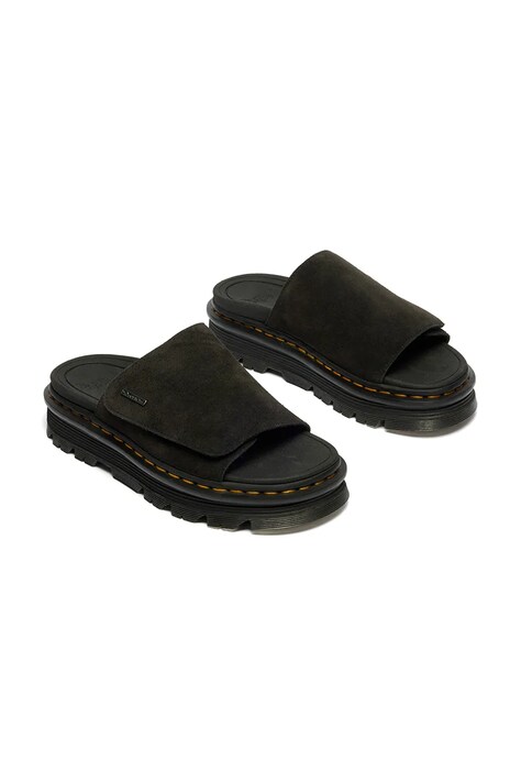 Dr. Martens шльопанці на платформі замшеві ZebZag Slide — фото 3