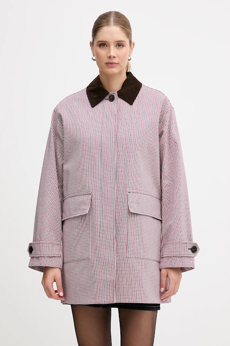 Tommy Hilfiger kurtka bawełniana kolor czerwony przejściowa WW0WW47766