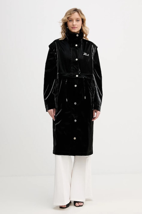 Karl Lagerfeld parka kolor czarny przejściowa B1W15006