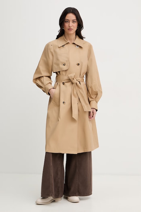 Twinset тренч жіночий бавовняний коричневий 261TP2230