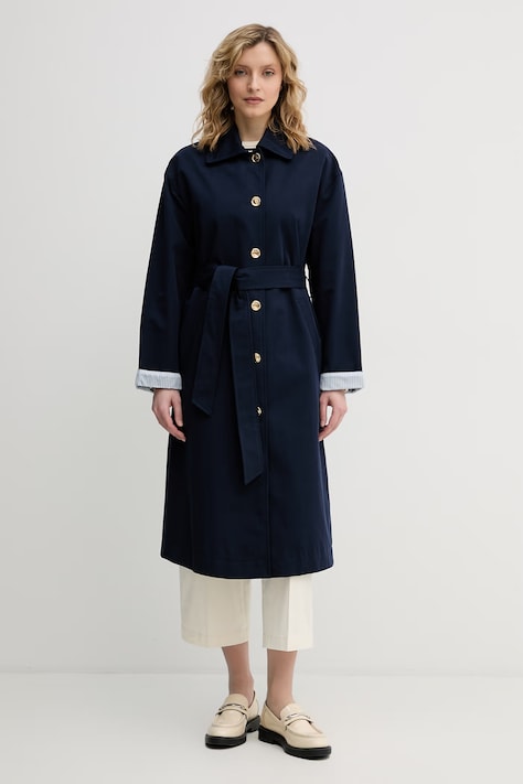 United Colors of Benetton trencz damski bawełniany granatowy 2LGRDN09I