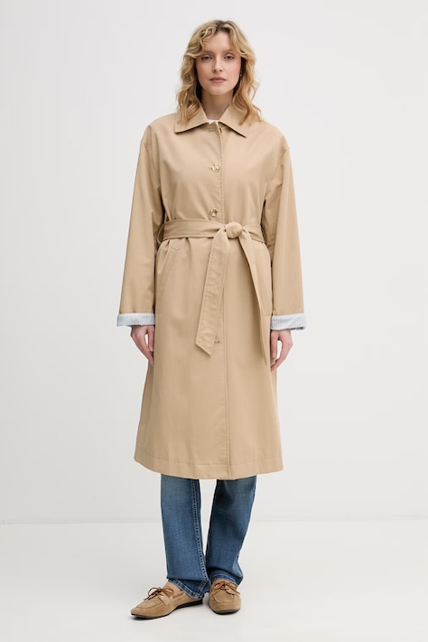 United Colors of Benetton trencz damski bawełniany beżowy 2LGRDN09I