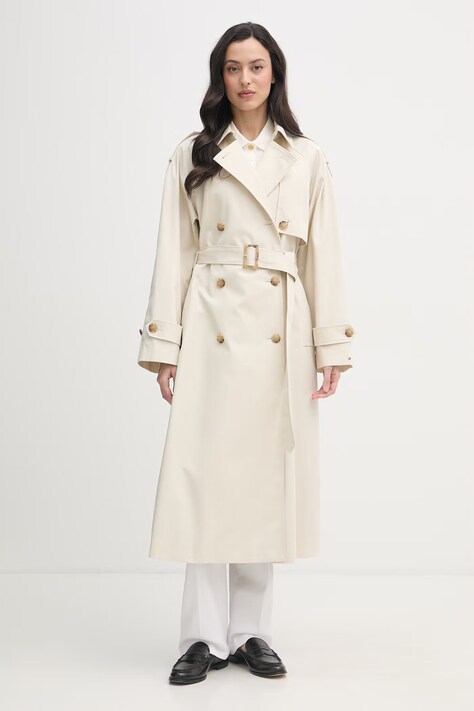 Tommy Hilfiger trencz damski bawełniany beżowy WW0WW50627