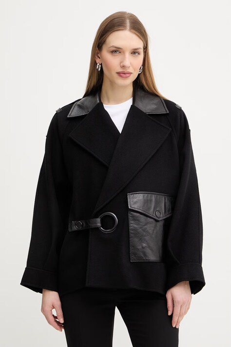 MAX&Co. płaszcz wełniany MCOCIVADA kolor czarny 2616081021200