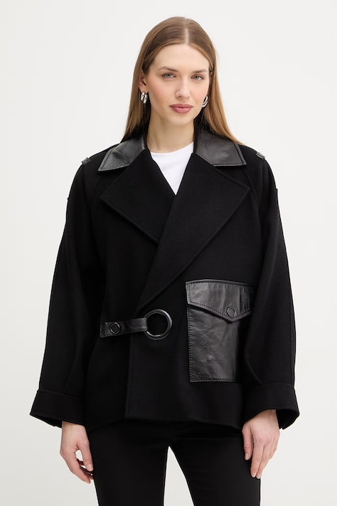 MAX&Co. płaszcz wełniany MCOCIVADA kolor czarny 2616081021200