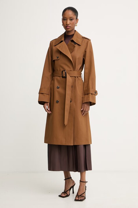 Morgan trencz damski bawełniany brązowy GPRUNE