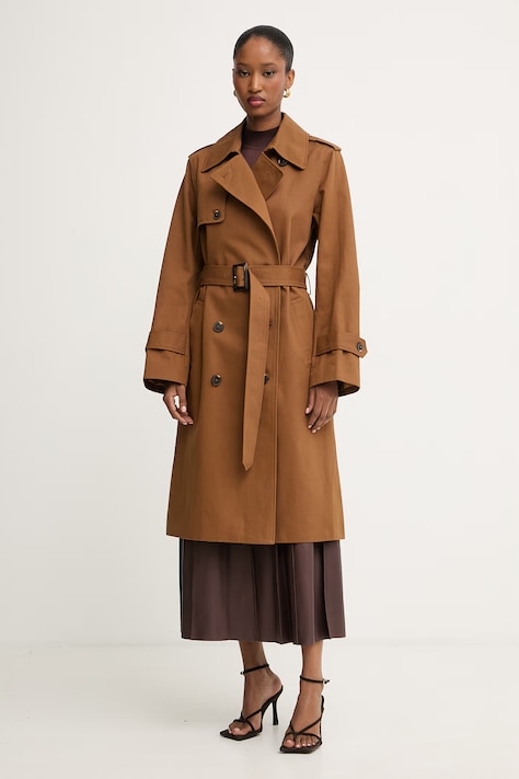 Morgan trencz damski bawełniany brązowy GPRUNE