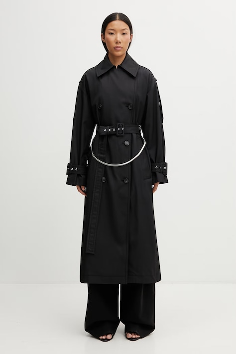 Sportmax Spxgocce тренч з бавовною жіночий чорний 2612021031600