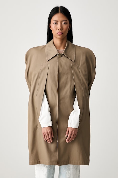 MM6 Maison Margiela Płaszcz bawełniany damski beżowy S62AA0101.M35887