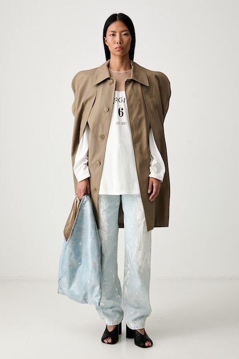 MM6 Maison Margiela Kaput od pamuka za žene bež S62AA0101.M35887