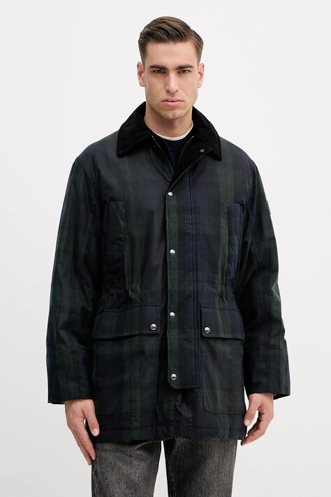 Tommy Hilfiger kurtka bawełniana kolor granatowy przejściowa MW0MW42585