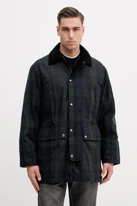 Tommy Hilfiger kurtka bawełniana kolor granatowy przejściowa MW0MW42585