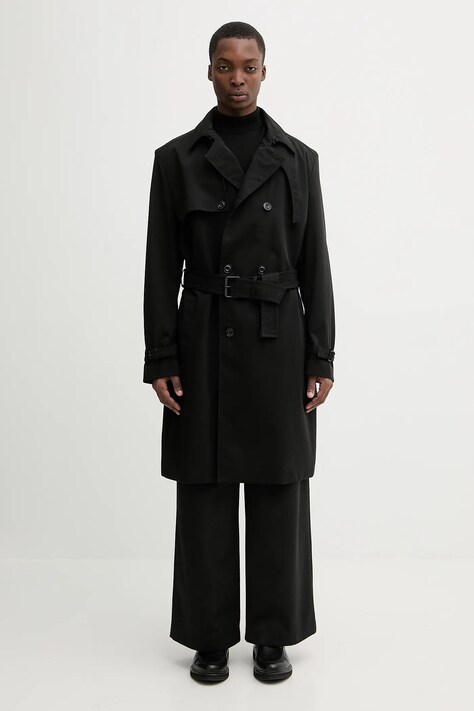 Παλτό HUGO χρώμα: μαύρο, 50554383