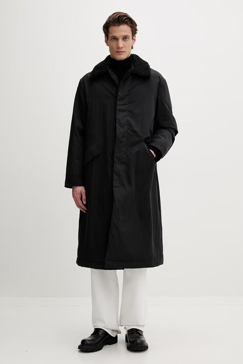 AllSaints płaszcz kolor czarny M050OD