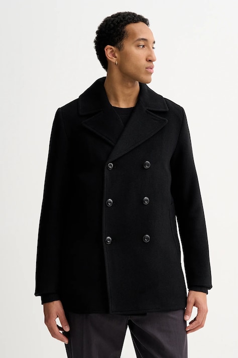 G-Star płaszcz z dodatkiem wełny kolor czarny D27310-E155