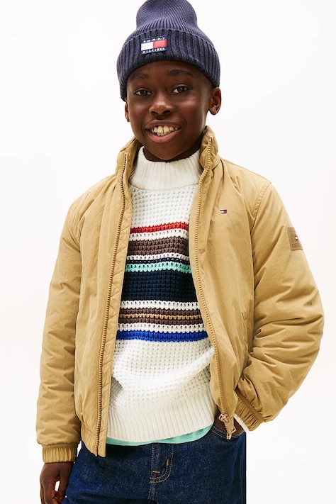 Tommy Hilfiger kurtka dziecięca kolor brązowy KB0KB09852