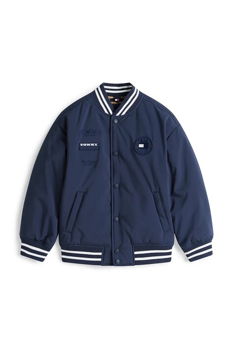 Tommy Hilfiger kurtka bomber dziecięca kolor granatowy KB0KB10079
