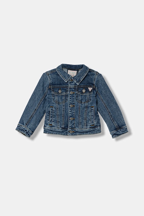 Guess kurtka jeansowa dziecięca kolor niebieski N6RL02 D4MS0