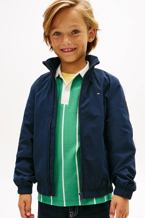 Tommy Hilfiger krótka kurtka dziecięca granatowa KB0KB10396