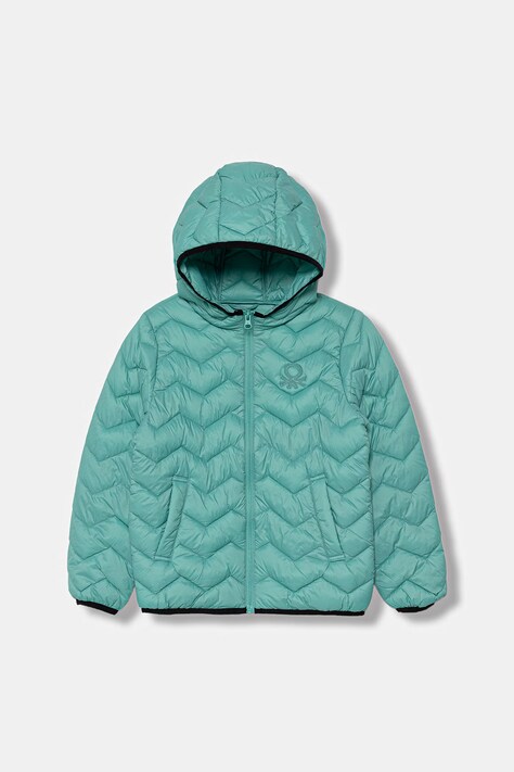 United Colors of Benetton krótka kurtka dziecięca zielona 2TWDCN04V