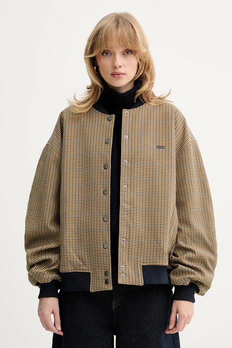 Gestuz kurtka bomber kolor zielony przejściowa oversize 10910893