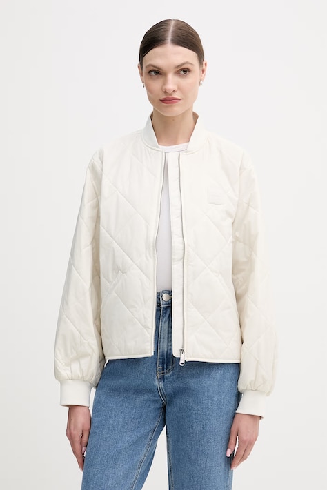 Calvin Klein Jeans kurtka kolor beżowy przejściowa LV147E514G