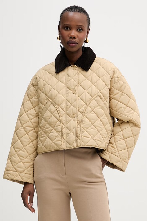 Weekend Max Mara kurtka dwustronna KAKI kolor beżowy przejściowa oversize 2615481031600