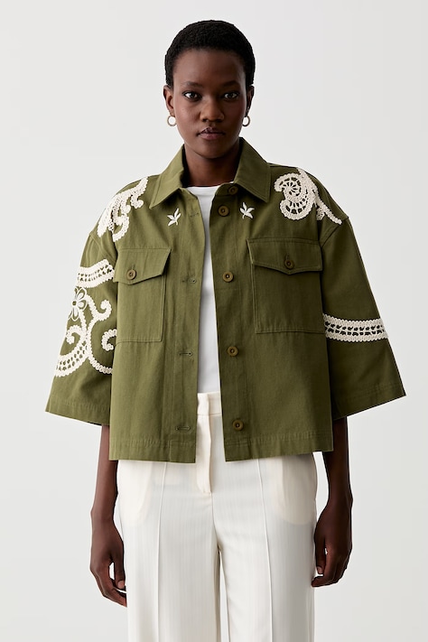 Weekend Max Mara geacă tip cămașă pentru femei, din bumbac COMO verde 2615041012600
