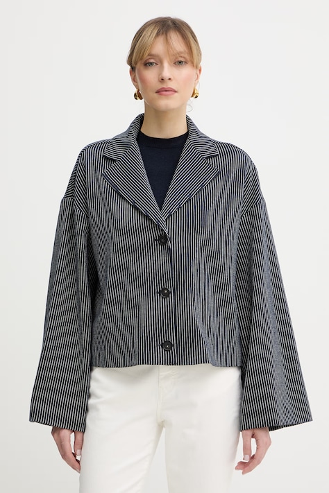 MM by Max Mara marynarka GIULIVA kolor granatowy oversize wzorzysta 2616911067600